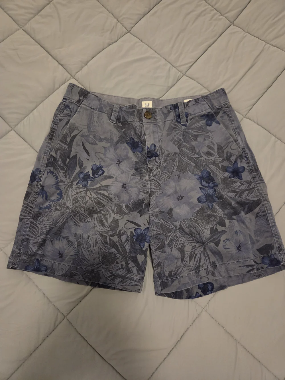 GAP Girlfriend Blue Floral Chino Shorts
